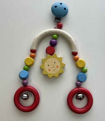 Kinderwagenkette holz mit clip - holz,