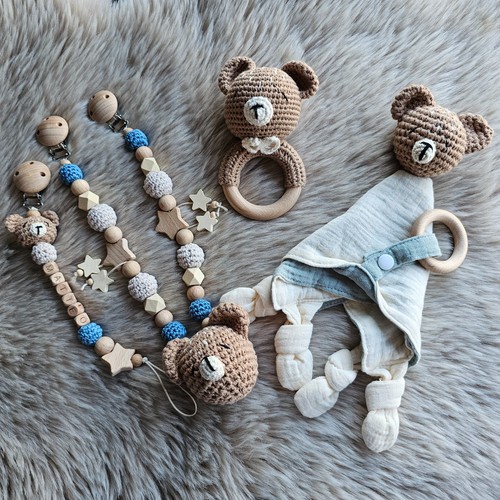 Schnullerkette 4er set - 4er, teddy